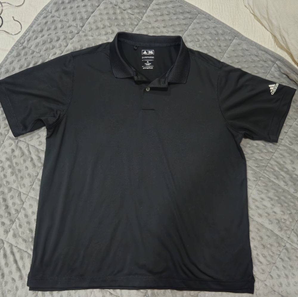 Adidas Golf Boys Pure Motion Black Polo Size XL Dry Fit